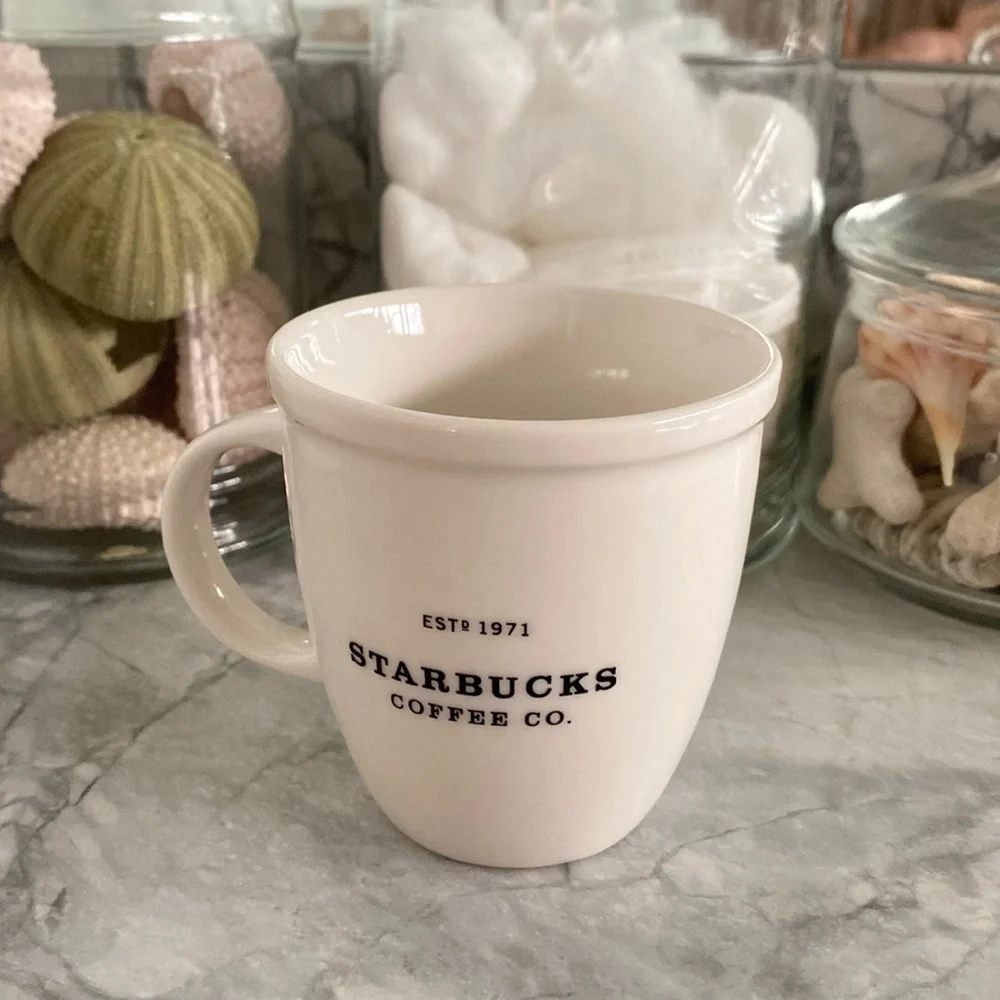 Starbucks Small Abbey Coffee Mug from 2002 White Barista Espresso Mug
